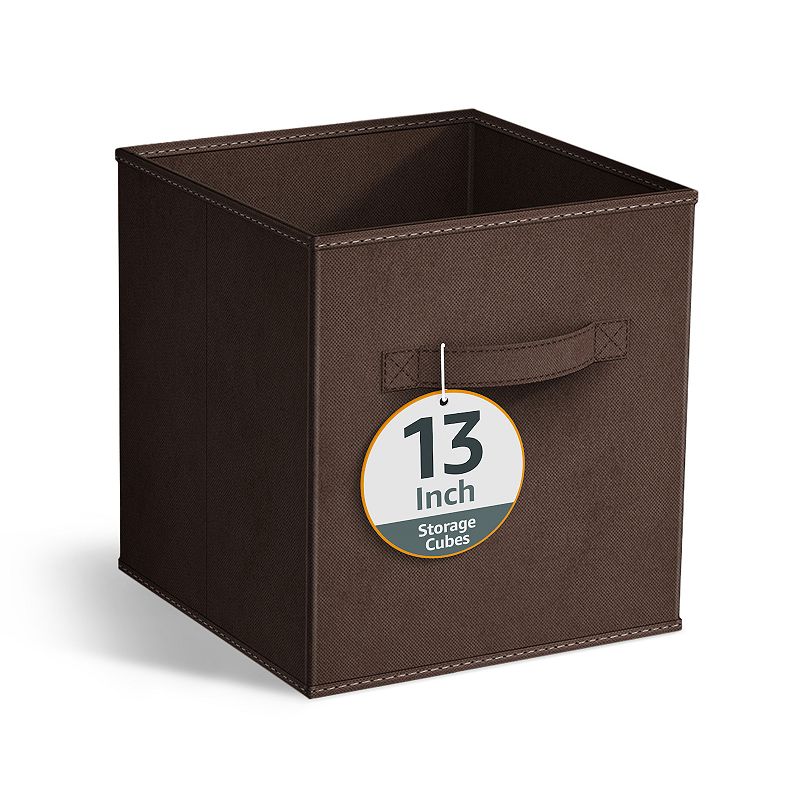 Sorbus 13-Inch Foldable Storage Cube, Brown