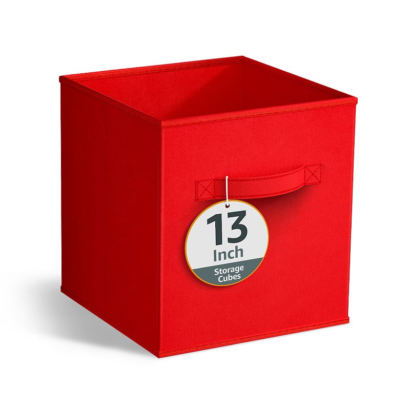 Sorbus 13-Inch Foldable Storage Cube, Red