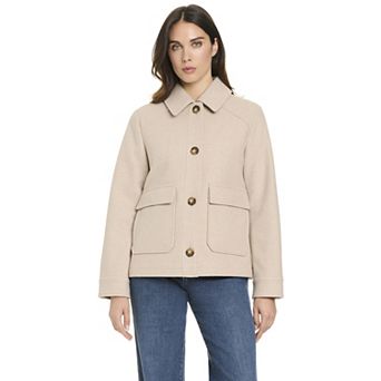 Women's Modern Supply by Sanctuary Soft Touch Faux Wool Short Coat