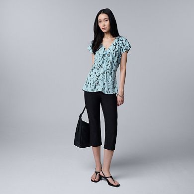 Women's Simply Vera Vera Wang Ruched Flutter Sleeve Top