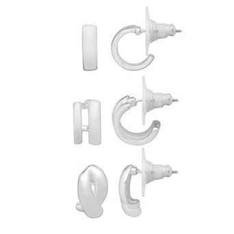 LC Lauren Conrad 3-Pair Chunky Sculpted Earrings Set