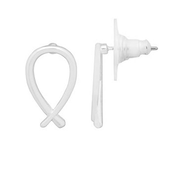 LC Lauren Conrad Inverted U Crossed Base Button Earrings