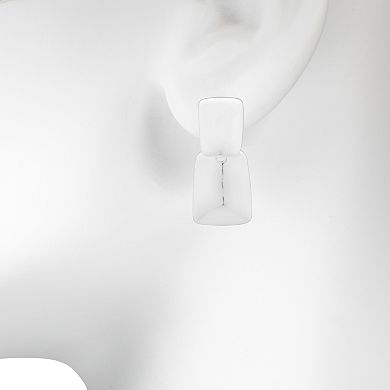 LC Lauren Conrad Silver Tone Mini Door Knocker Drop Earrings