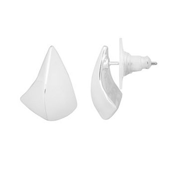 LC Lauren Conrad Silver Tone Sculpted Teardrop Earrings