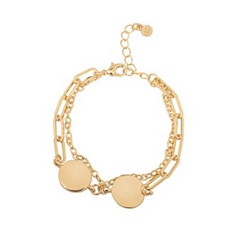 LC Lauren Conrad Gold-Tone Multi Strand Disc Chain Bracelet