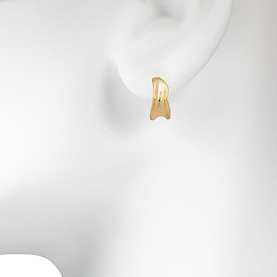 LC Lauren Conrad 3-Pair Gold-Tone Chunky Modern Clean Nickel Free Earrings Set