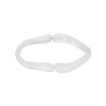 LC Lauren Conrad Silver Tone Sculptural Metal Stretch Bracelet