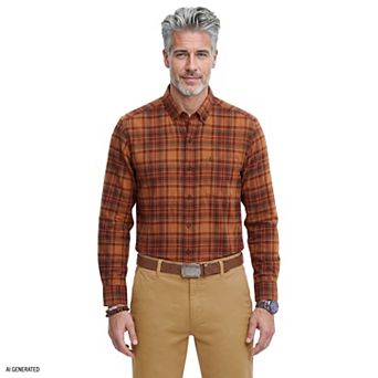 Men's IZOD Long Sleeve Flannel Button-Down Shirt
