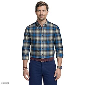 Men's IZOD Long Sleeve Flannel Button-Down Shirt