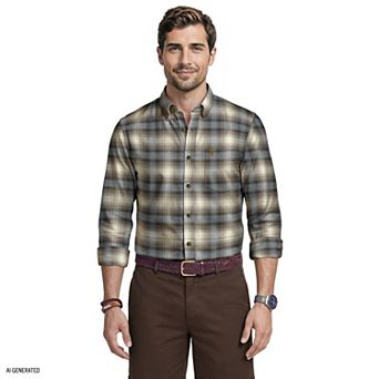 Men's IZOD Long Sleeve Flannel Button-Down Shirt