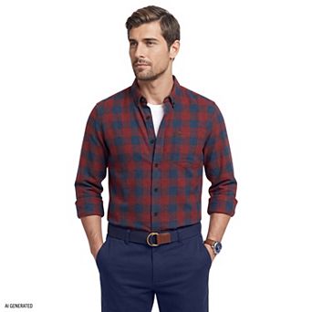 Men's IZOD Long Sleeve Flannel Button-Down Shirt