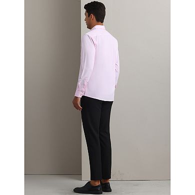 2 Packs Men's Dress Shirts Solid Long Sleeve Regular Fit Formal Business Button Down Formal Shirts