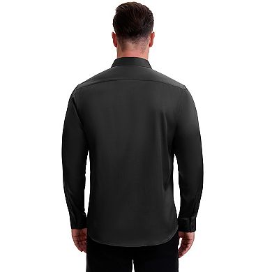 2 Packs Men's Point Collar Long Sleeve Button Down Solid Color Formal Dress Shirts