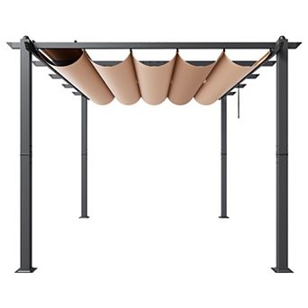 Retractable Canopy Pergola with Aluminum Frame for Patios and Decks