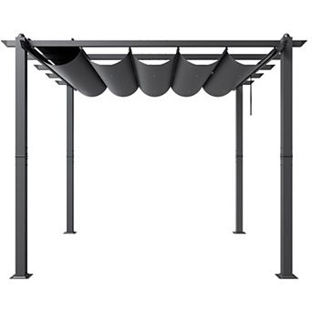 Retractable Canopy Pergola with Aluminum Frame for Patios and Decks