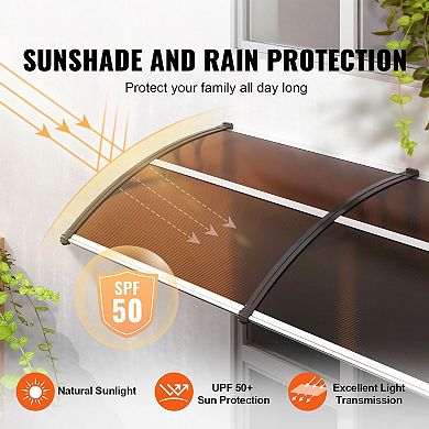 Outdoor Door Canopy 38" x 78" Clear Polycarbonate Entryway Cover
