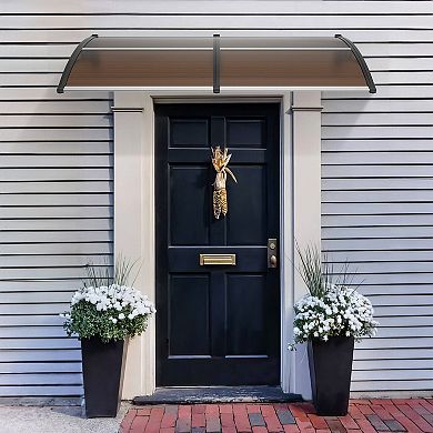 Outdoor Door Canopy 38" x 78" Clear Polycarbonate Entryway Cover