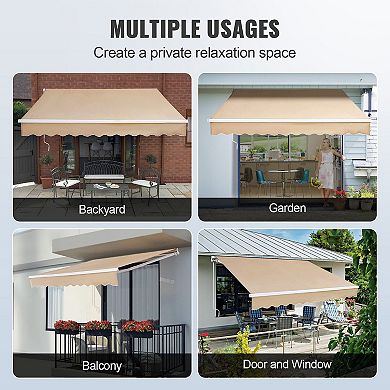 Manual Retractable Awning for Decks and Balconies with Steel Frame