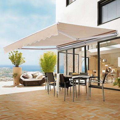 Manual Retractable Awning for Decks and Balconies with Steel Frame