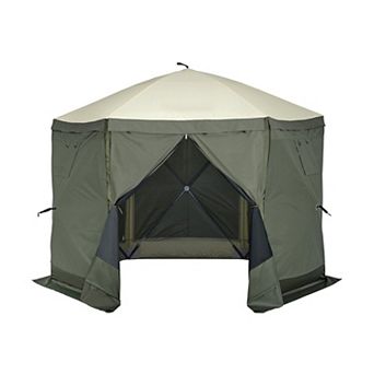 Portable Screen House Tent with Mesh Walls and Detachable Wind Panels