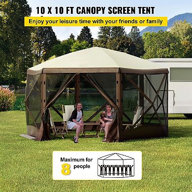 Portable Screen House Tent with Mesh Walls and Detachable Wind Panels