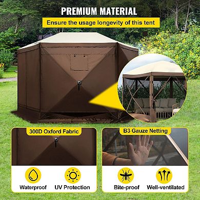 Portable Screen House Tent with Mesh Walls and Detachable Wind Panels
