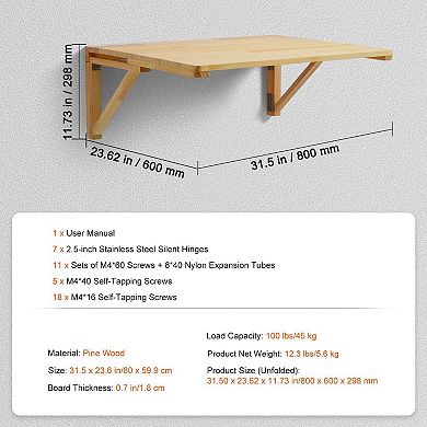 Space-Saving Wall Mounted Foldable Desk for Apartments and Dorm Rooms