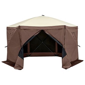 Outdoor Screen Tent 12.5x12.5 ft with Mesh Panels and Removable Wind Panels