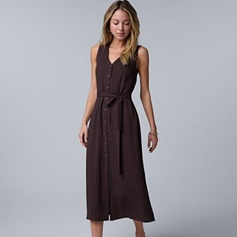 Women's Simply Vera Vera Wang Belted A-Line Midi Dress