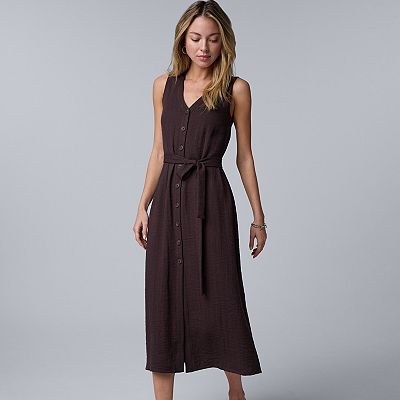 Women's Simply Vera Vera Wang Belted A-Line Midi Dress