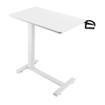 Adjustable Bedside Laptop Table with Tilt Top and Hidden Caster Wheels