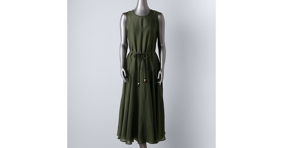 drop waist vera wang dress Vera Wang 2000's Black Sequin Belted Drop Waist Dress