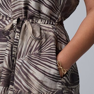 Plus Size Simply Vera Vera Wang Belted Dropwaist Maxi Dress