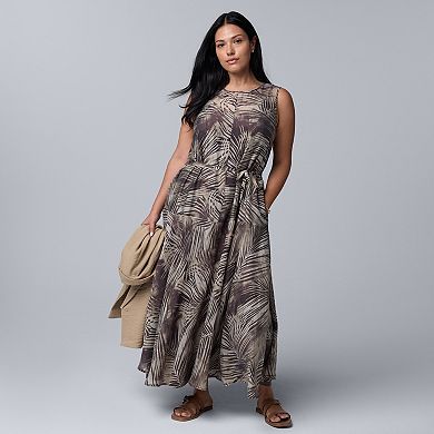 Plus Size Simply Vera Vera Wang Belted Dropwaist Maxi Dress