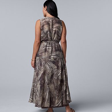 Plus Size Simply Vera Vera Wang Belted Dropwaist Maxi Dress
