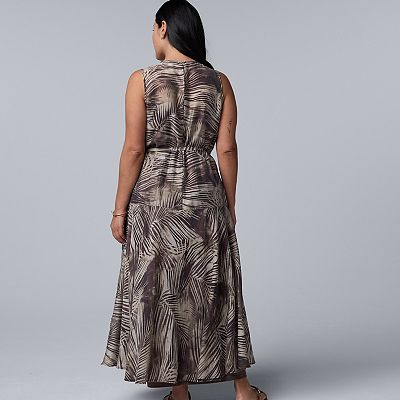 Plus Size Simply Vera Vera Wang Belted Dropwaist Maxi Dress