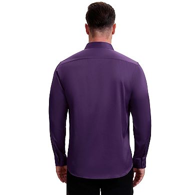 2 Packs Men's Point Collar Long Sleeve Button Down Solid Formal Dress Shirts