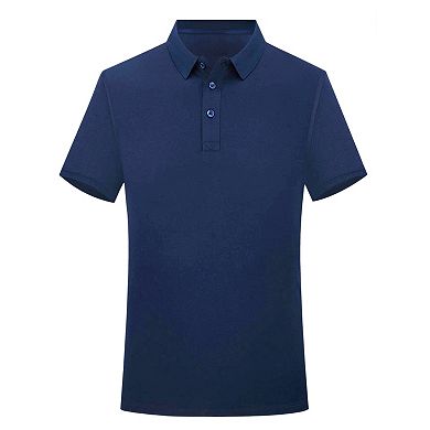 2 Packs Men's Polo Short Sleeve Lightweight Regular Fit Solid Golf Shirts