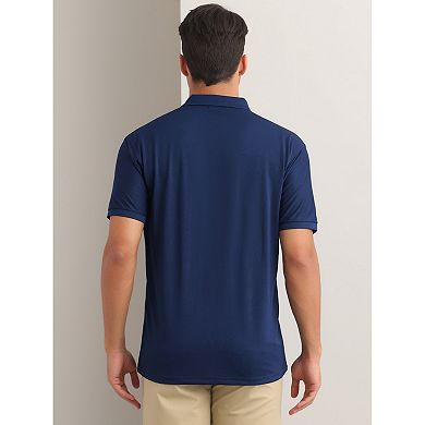 2 Packs Men's Polo Short Sleeve Lightweight Regular Fit Solid Golf Shirts