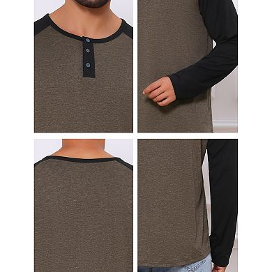 2 Packs Men's Raglan Long Sleeve Tee Shirt Casual Baseball Henley T-Shirts