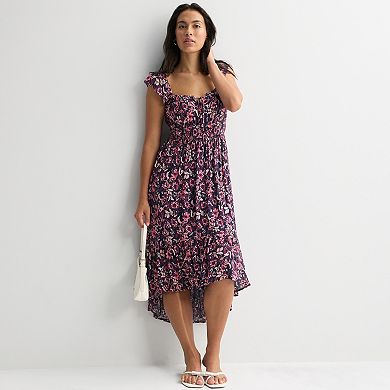 Juniors' Rewind Flutter Sleeve Hi-Low Dress