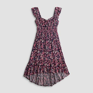 Juniors' Rewind Flutter Sleeve Hi-Low Dress