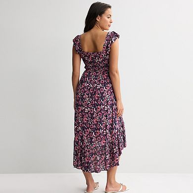 Juniors' Rewind Flutter Sleeve Hi-Low Dress