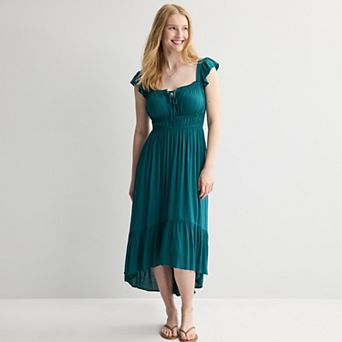 Juniors' Rewind Flutter Sleeve Hi-Low Dress
