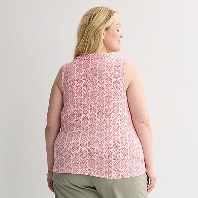 Plus Size Croft & Barrow® Braided Neckline Top