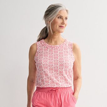 Petite Croft & Barrow® Braided Neckline Top