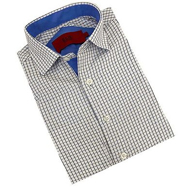 Elie Balleh Boys Slim Fit Plaid Short Sleeve Shirt