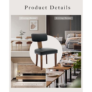 Modern Dining Chairs, Upholstered Kitchen & Living Room Accent Chairs with Padded Faux Leather Seat