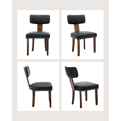 Modern Dining Chairs, Upholstered Kitchen & Living Room Accent Chairs with Padded Faux Leather Seat