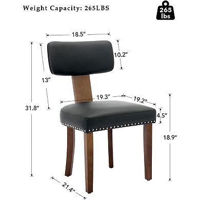 Modern Dining Chairs, Upholstered Kitchen & Living Room Accent Chairs with Padded Faux Leather Seat
